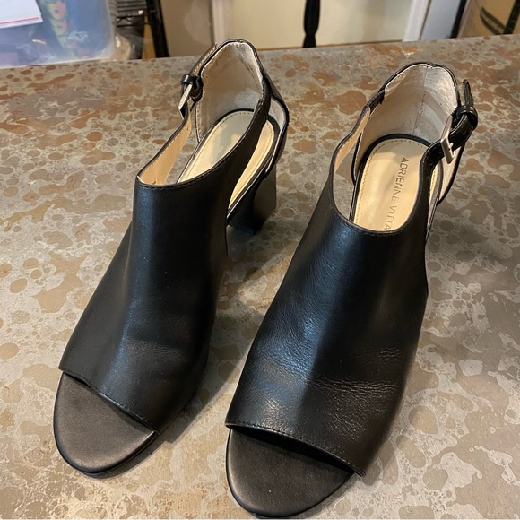 Adrienne Vittadini Shoes Heels Woman’s Leather Bootie Open Toe 7.5 ankle boots - Picture 6 of 10